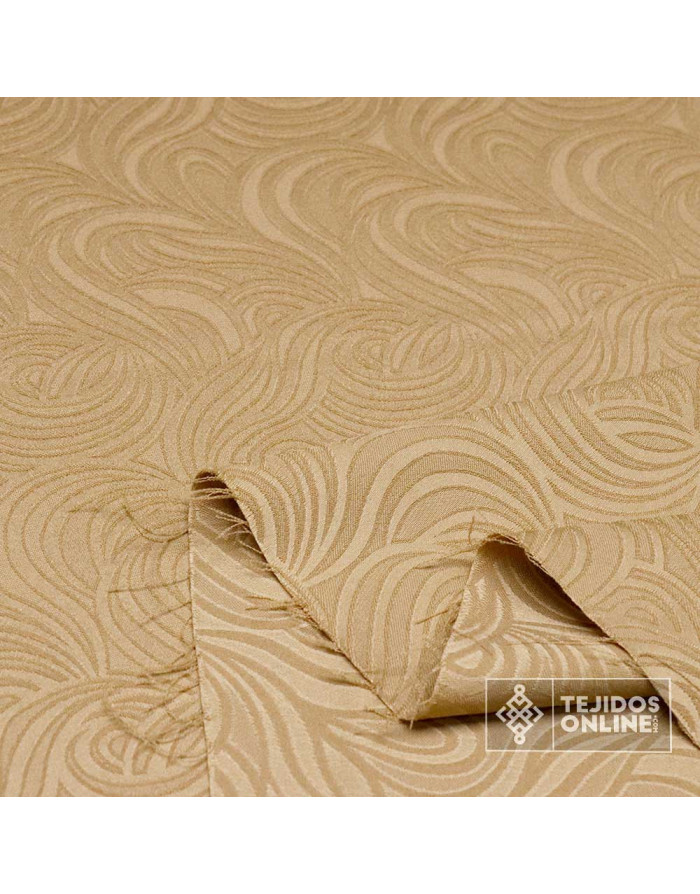 Jacquard Brocado Camel Estella - Tela Brocada - Tienda de Telas