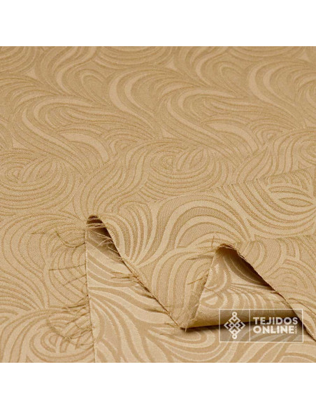 Jacquard Brocado Camel Estella - Tela Brocada - Tienda de Telas