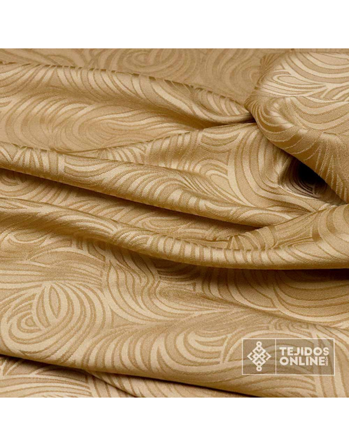 Jacquard Brocado Camel Estella - Tela Brocada - Tienda de Telas
