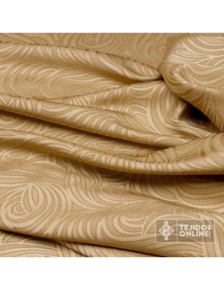 Jacquard Brocado Camel Estella - Tela Brocada - Tienda de Telas