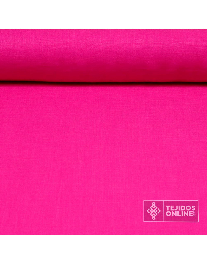 Tela Rosa Fucsia Lisa Lino - Perfecta para Vestidos - Imagen 1