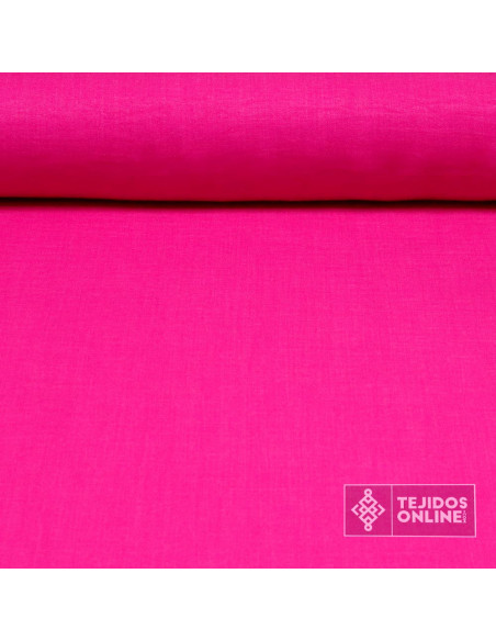 Tela Rosa Fucsia Lisa Lino - Perfecta para Vestidos - Imagen 1