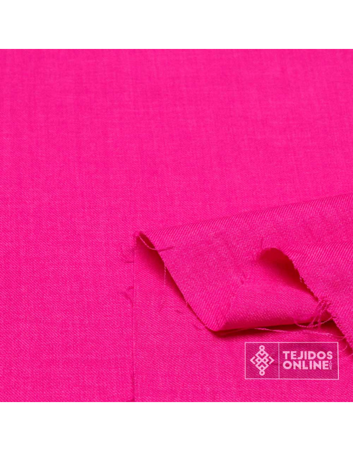 Tela Rosa Fucsia Lisa Lino - Perfecta para Vestidos - Imagen 2