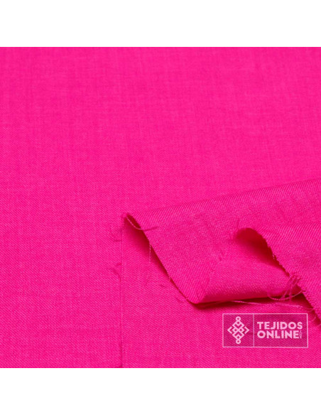 Tela Rosa Fucsia Lisa Lino - Perfecta para Vestidos - Imagen 2