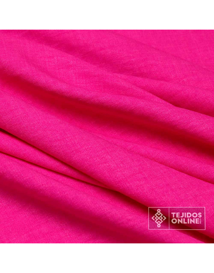 Tela Rosa Fucsia Lisa Lino - Perfecta para Vestidos - Imagen 3