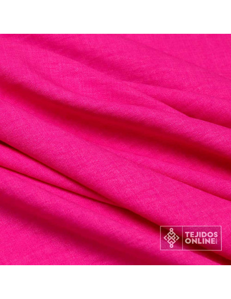 Tela Rosa Fucsia Lisa Lino - Perfecta para Vestidos - Imagen 3