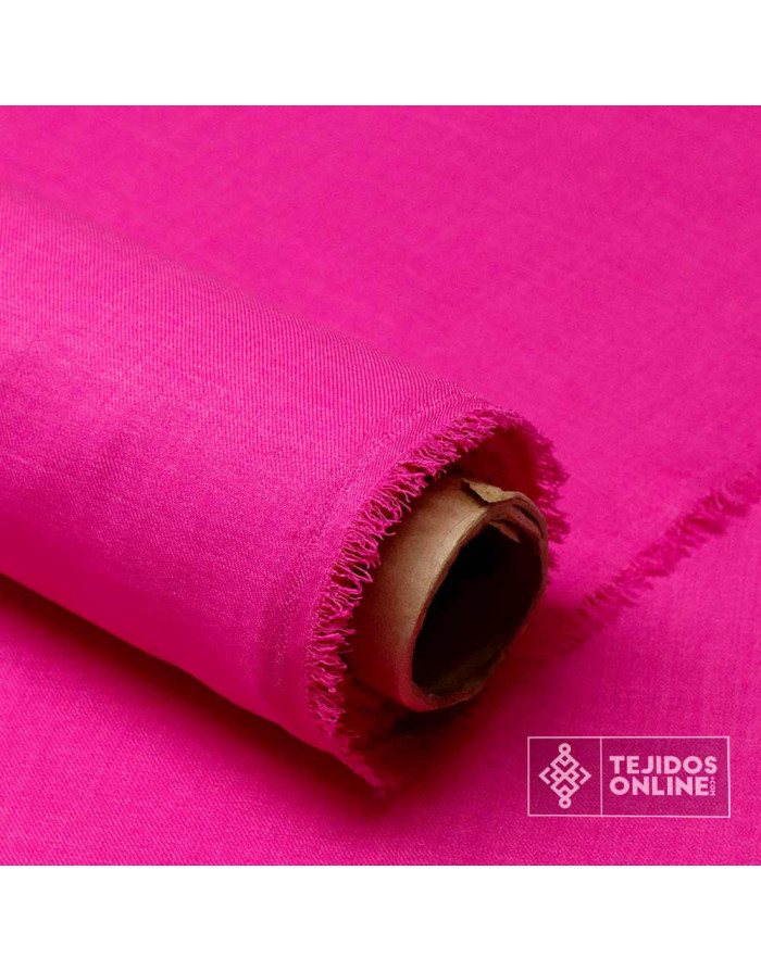 Tela Rosa Fucsia Lisa Lino - Perfecta para Vestidos - Imagen 4