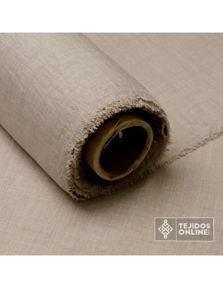 Tela Beige Lisa Lino - Perfecta para Vestidos - TejidosOnline - Imagen 4