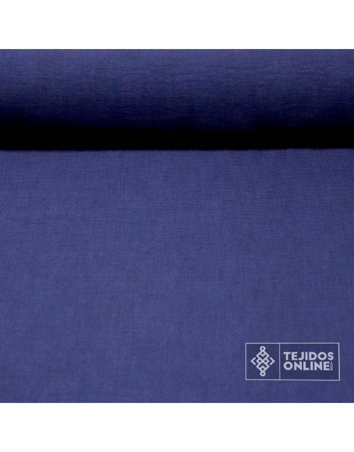 Tela Azul Marina Lisa Lino - Telas de Moda - TejidosOnline - Imagen 1