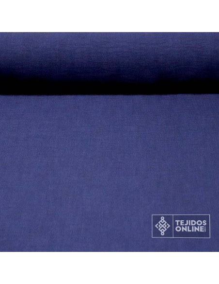 Tela Azul Marina Lisa Lino - Telas de Moda - TejidosOnline - Imagen 1