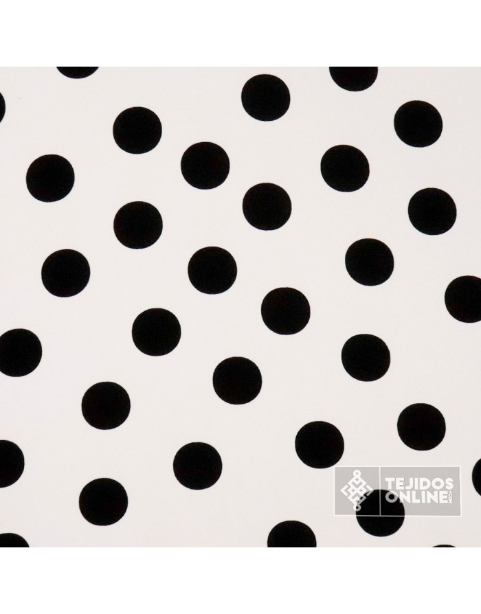 Tela Crespón Blanca con Lunares Negros - Moda Flamenca - Imagen 3