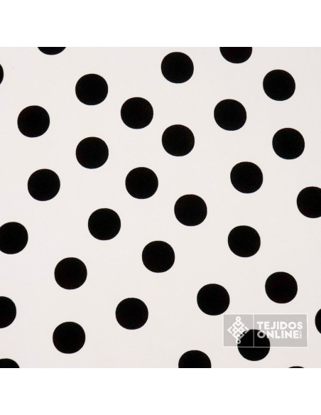 Tela Crespón Blanca con Lunares Negros - Moda Flamenca - Imagen 3