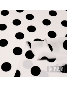 Tela Crespón Blanca con Lunares Negros - Moda Flamenca 2