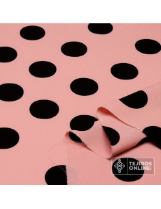 Crespón Maquillaje Lunar Negro Big- Tela de Lunares 2