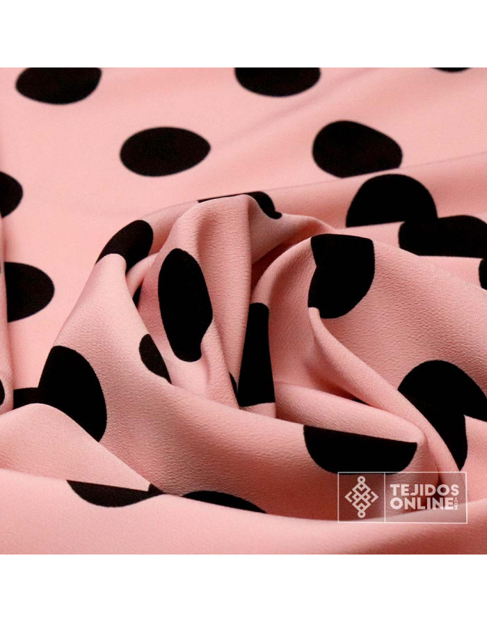 Crespón Maquillaje Lunar Negro Big- Tela de Lunares - Imagen 3