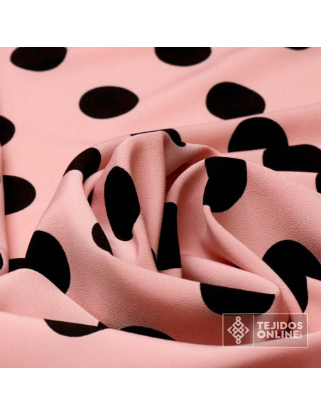 Crespón Maquillaje Lunar Negro Big- Tela de Lunares - Imagen 3