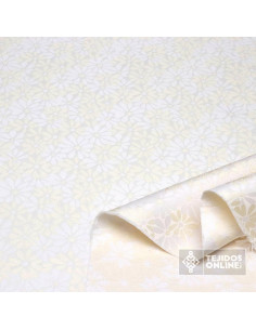 Brocado Beige Flor Margarita - Telas Brocadas - Venta de Telas 2