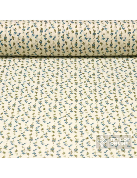 Algodón Beige Topos Azafatas - Telas de Algodón - Telas Online - Imagen 1