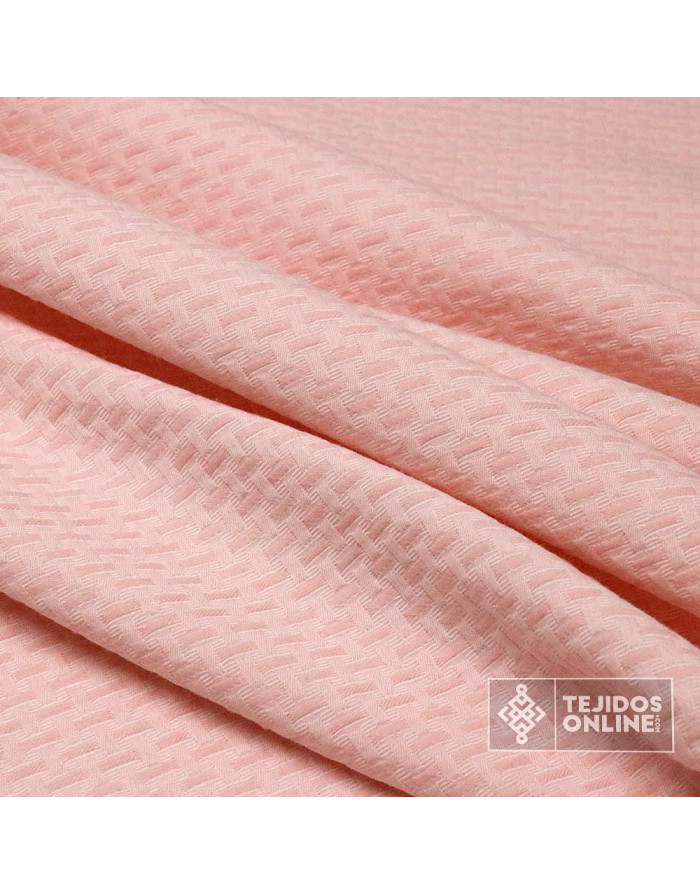Tela Piqué Ladrillos Rosa - Ideal para Confecciones Infantiles - Imagen 2