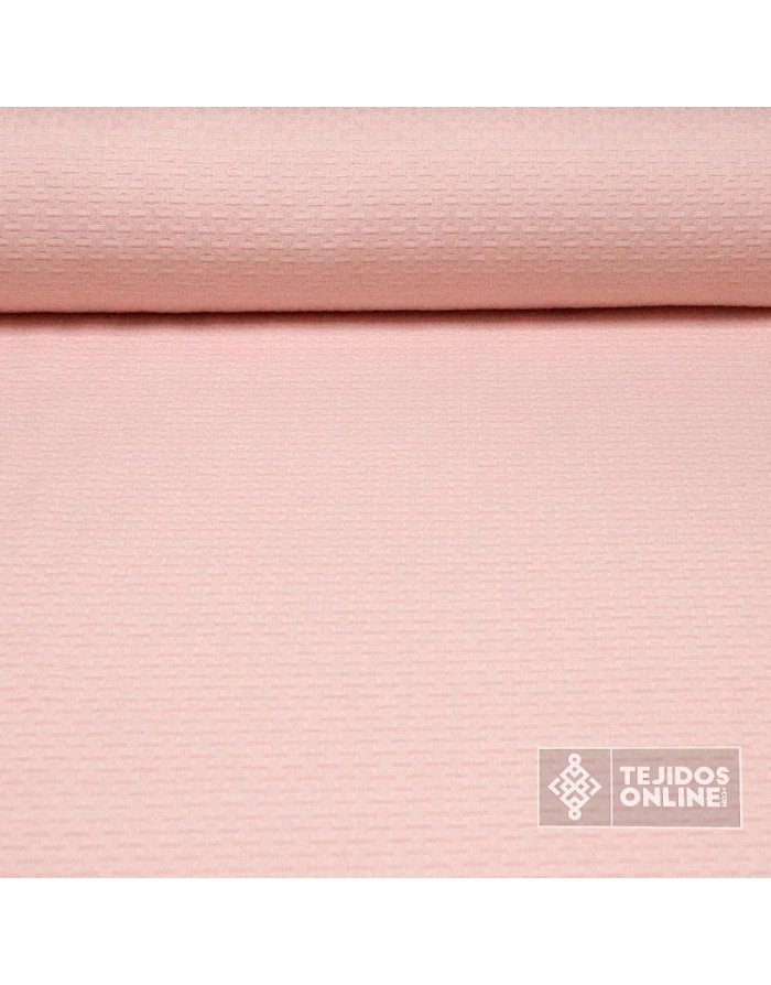 Tela Piqué Ladrillos Rosa - Ideal para Confecciones Infantiles - Imagen 1