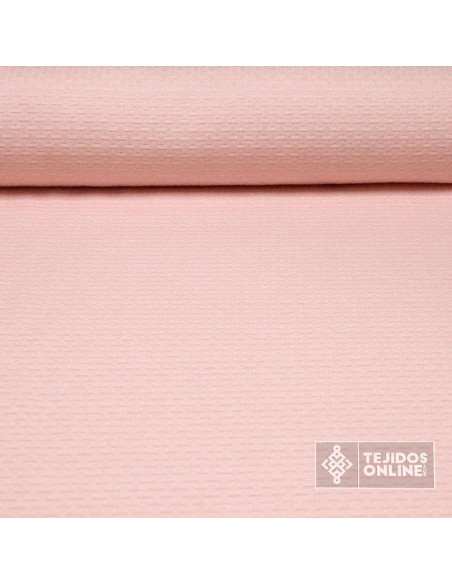Tela Piqué Ladrillos Rosa - Ideal para Confecciones Infantiles - Imagen 1