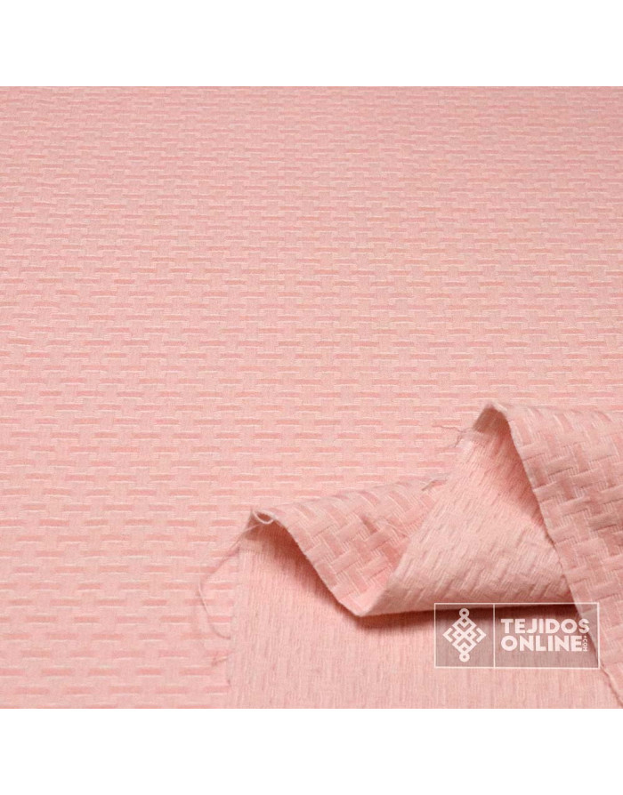 Tela Piqué Ladrillos Rosa - Ideal para Confecciones Infantiles - Imagen 3