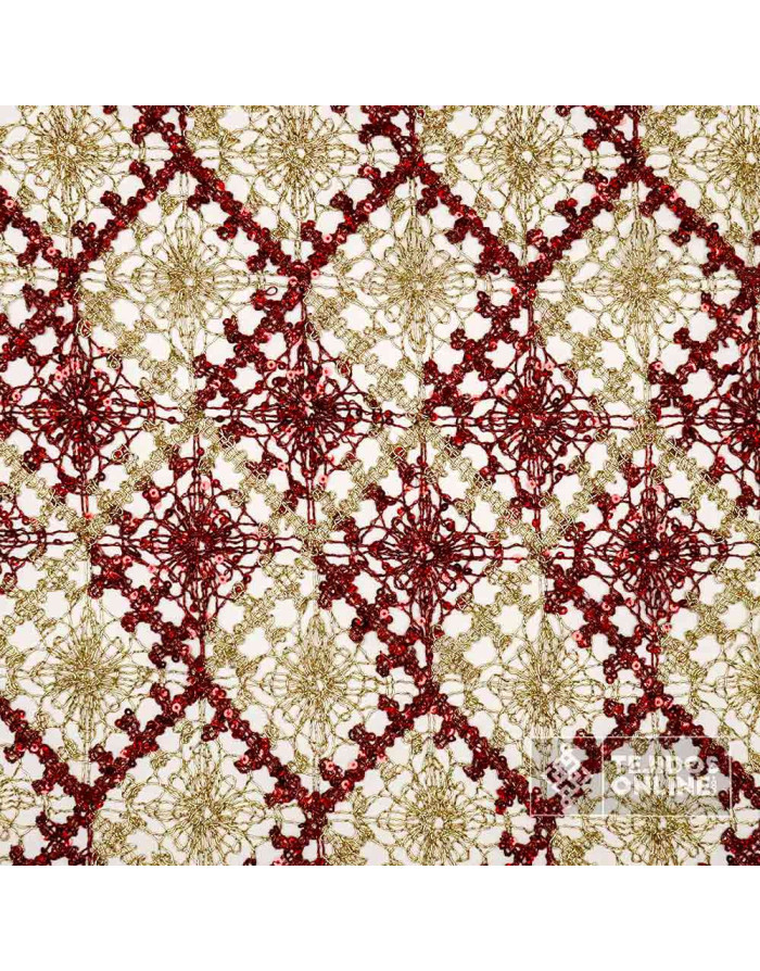 Red Guipur Fantasía Hilo Dorado - Tela de Fantasía - Imagen 3