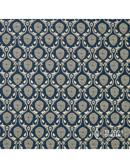 Tela Brocada Azul Cobalto Andalusí - Telas Brocadas - Imagen 3