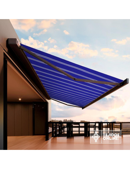 Telas para Toldo Azul y Rayas Blancas Teflón- Telas Toldos 🥇 Telas para Toldo Azul y Rayas Blancas Teflón- Telas Toldos 🥇