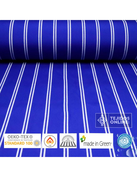 Telas para Toldo Azul y Rayas Blancas Teflón- Telas Toldos 🥇 Telas para Toldo Azul y Rayas Blancas Teflón- Telas Toldos 🥇