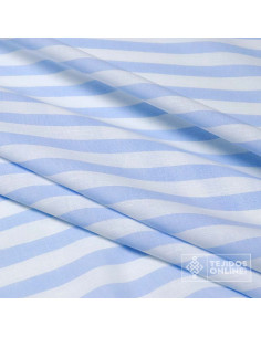 Telas para Vestidos de Verano | Tela Rayas Celeste 2 cm 2