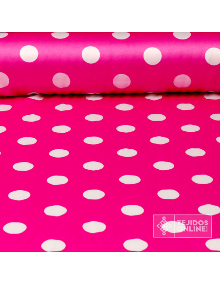 Seda Raso Fucsia Lunar Blanco -Tela Flamenca - Tejidos Seda Raso Fucsia Lunar Blanco -Tela Flamenca - Tejidos