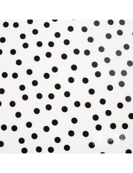 Crespón Blanco Lunar Negro Céntimo  | Telas de Flamenca - Imagen 3