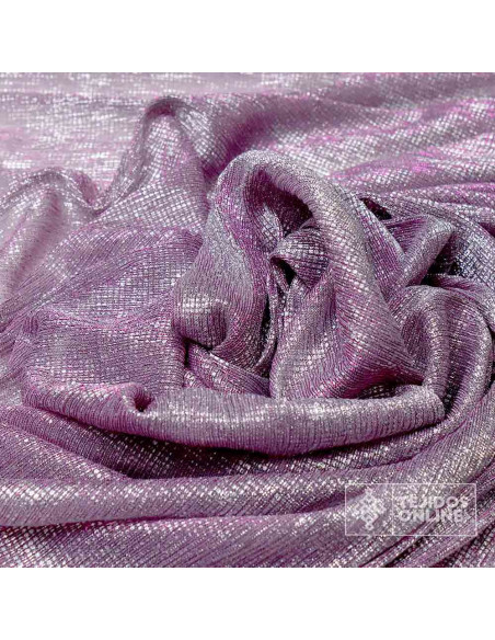 Red Malva Lurex Plata - Telas de Vestir - Telas para Rostrillos - Imagen 3