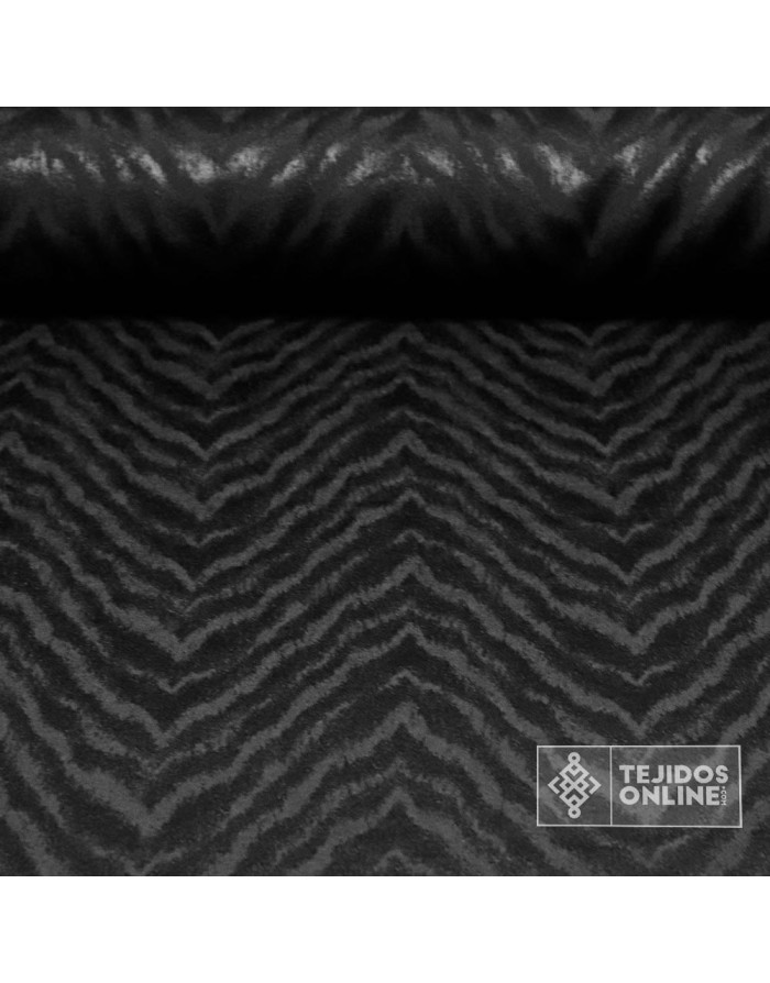 Jacquard Negro Animal Print -  Tela Animal Print para Vestidos - Imagen 1