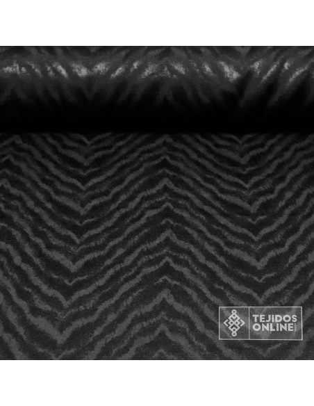 Jacquard Negro Animal Print -  Tela Animal Print para Vestidos - Imagen 1