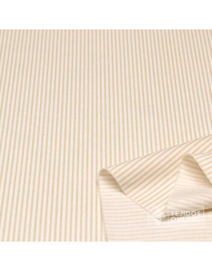 Tela de Rayas Beige Viella - Ideal para Costura - 500 Rayas - Imagen 2