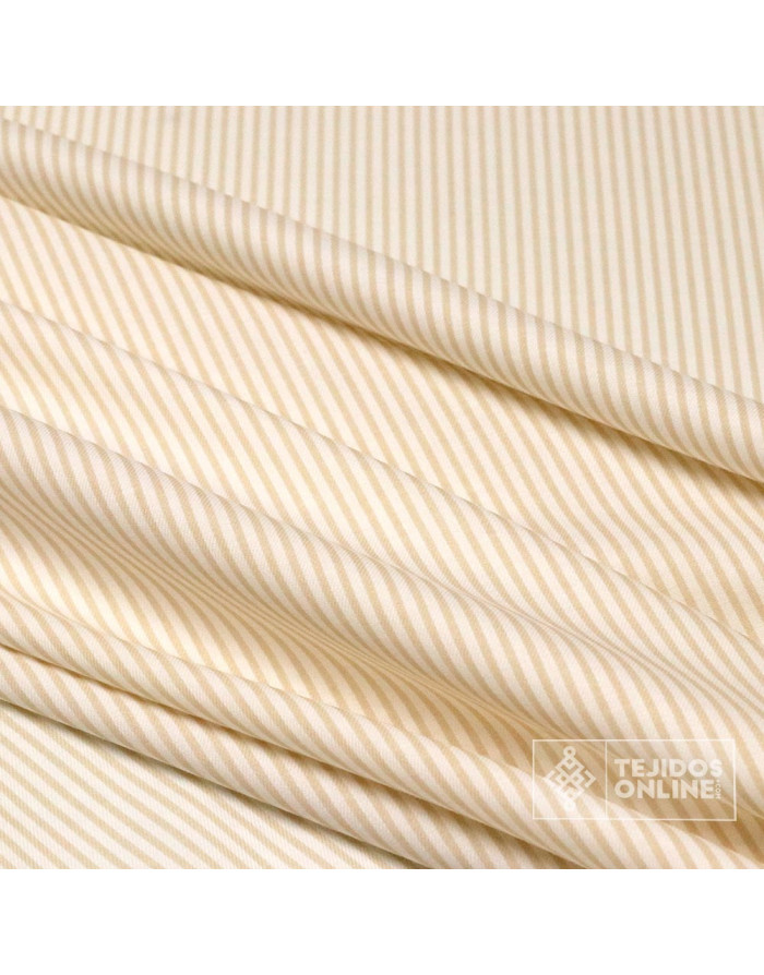 Tela de Rayas Beige Viella - Ideal para Costura - 500 Rayas - Imagen 3