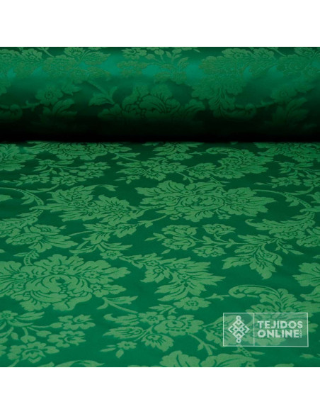 Tela Damasco Verde Navarra - Telas de Damasco -  Comprar Damasco - Imagen 1