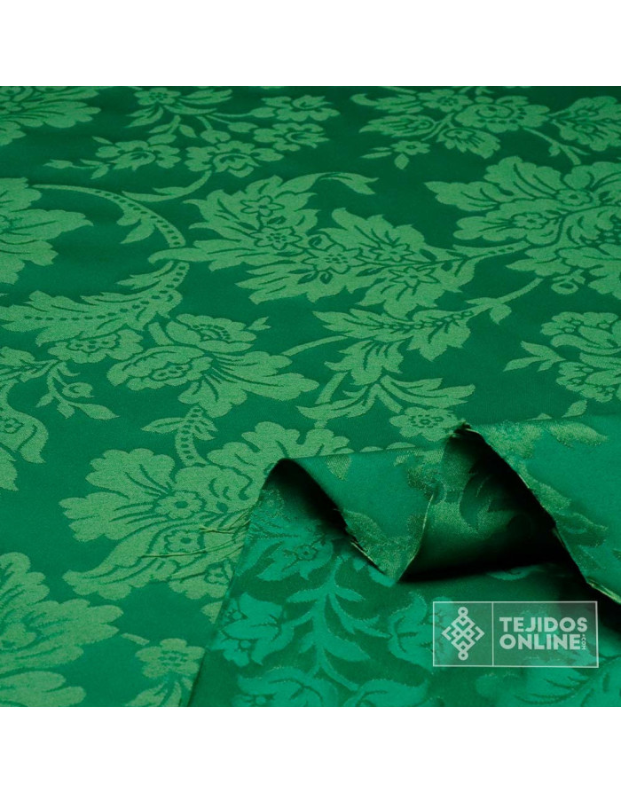 Tela Damasco Verde Navarra - Telas de Damasco -  Comprar Damasco - Imagen 2