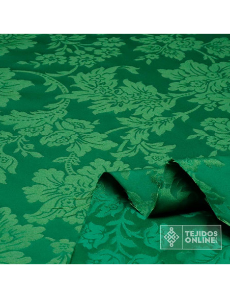 Tela Damasco Verde Navarra - Telas de Damasco -  Comprar Damasco - Imagen 2