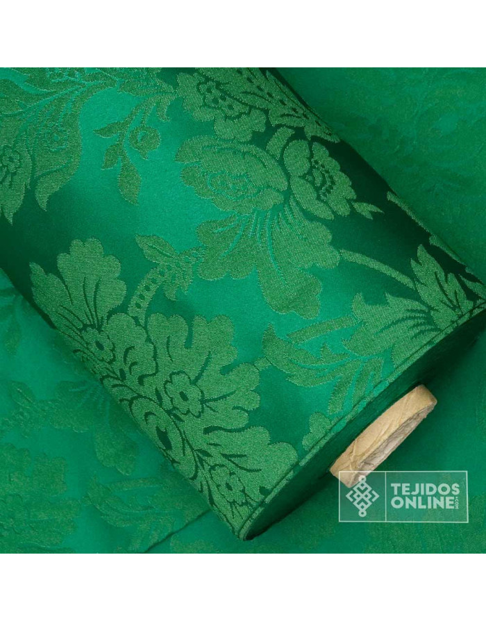 Tela Damasco Verde Navarra - Telas de Damasco -  Comprar Damasco - Imagen 4