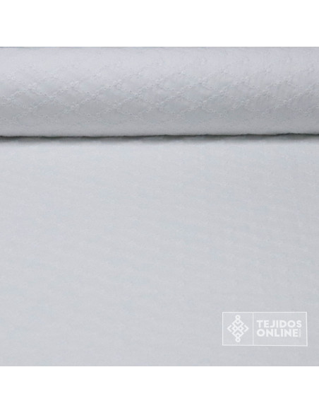 Tela Perforada Blanca Flor Rocio - Tienda de Telas - 100% Algodón - Imagen 1