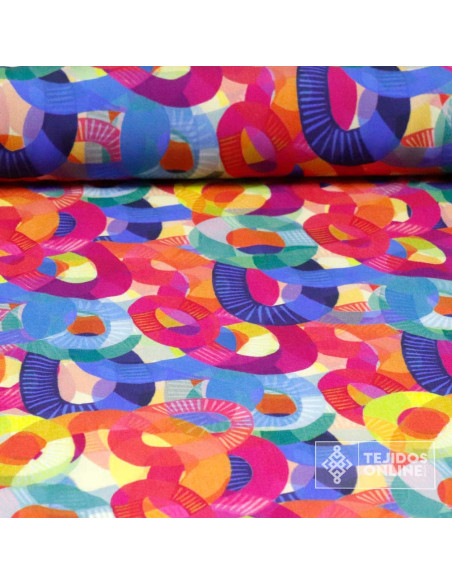 Telas de Vestir de Moda | Viscosa Estampada Africana Multicolor