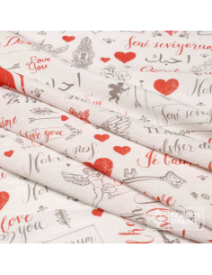 Loneta Corazón Ti Amo - Telas de Amor - Telas Love - Telas Online 2