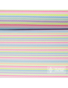 Tela Rayas Multicolor Elástica