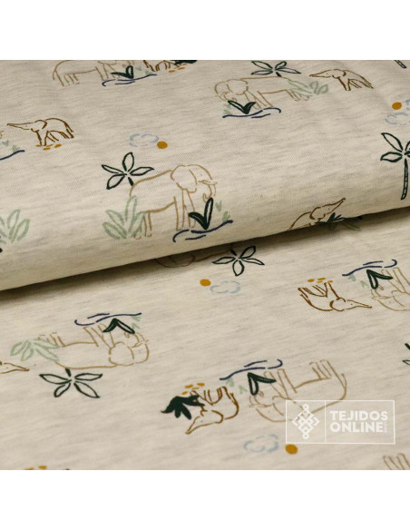 Punto de Algodón con Estampado de Elefantes | Moda Infantil