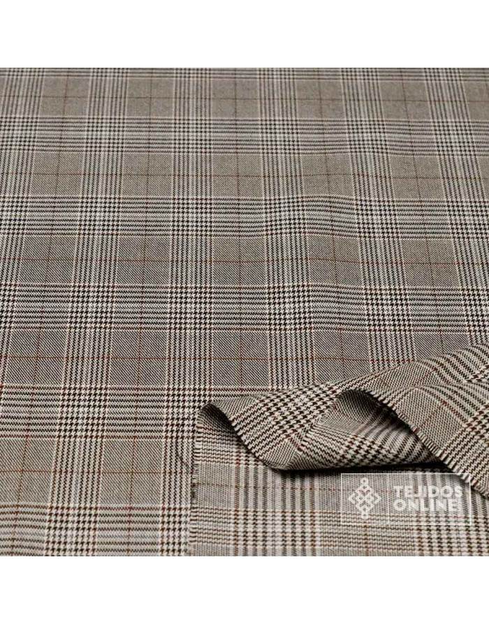 Tela Principe de Gales Tonos Marrones - Venta de Telas