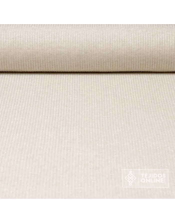Tela de Punto Canalé con Toques Plata | Tienda de Telas Online - Imagen 1