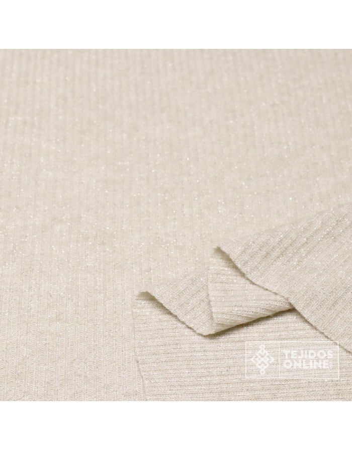 Tela de Punto Canalé con Toques Plata | Tienda de Telas Online - Imagen 2